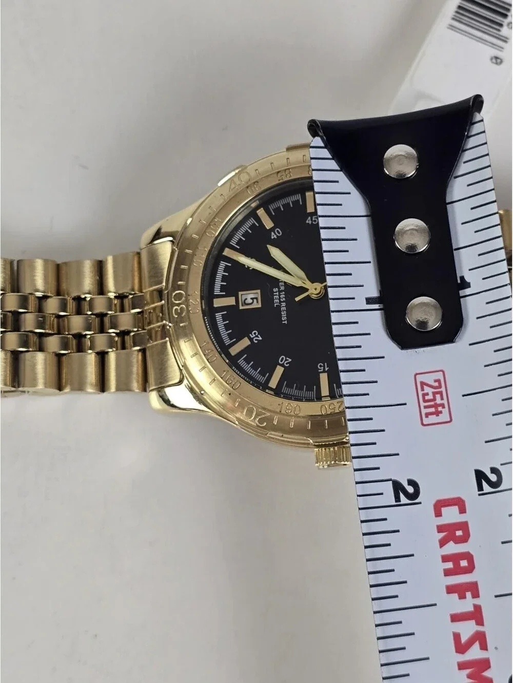 Armitron Men's Gold Tone Round Black Dial Dress WatchNew